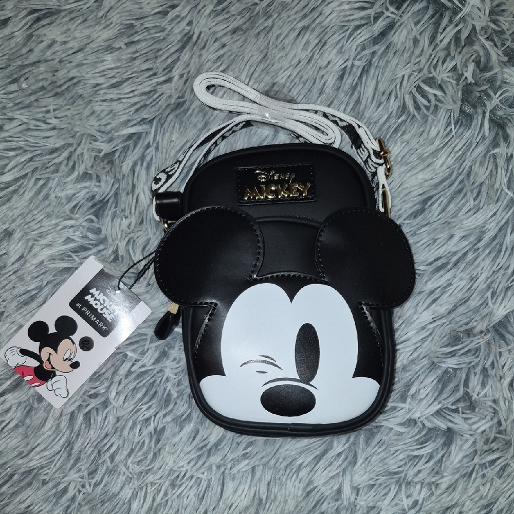 Disney Black and White Mickey Mouse Messenger Crossbody Bag
